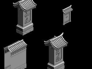 building - the main city wall 02 3D Model