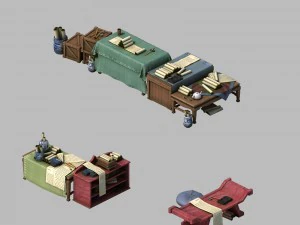 mimari - şehir - kitap plajı 01 3D Model