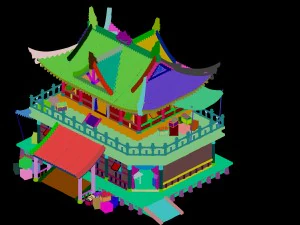 architecture - main city - grocery store 01 3D Model