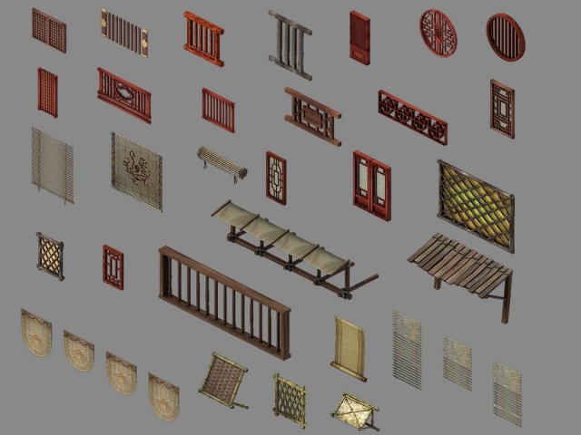 building decoration - window 01 Model 3D .c4d .max .obj .3ds .fbx .stl .blend 