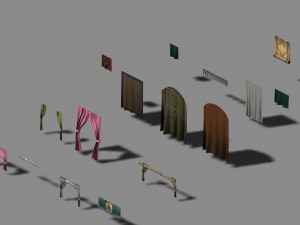 building decoration - curtains 3D 모델