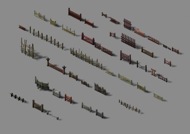 building decoration - fence 01 3Dモデル .c4d .max .obj .3ds .fbx .stl .blend