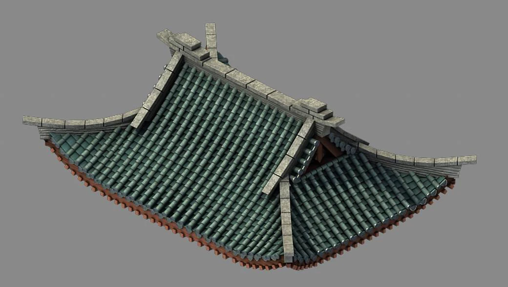 building - decoration - roof 02 3D Model .c4d .max .obj .3ds .fbx .stl .blend 