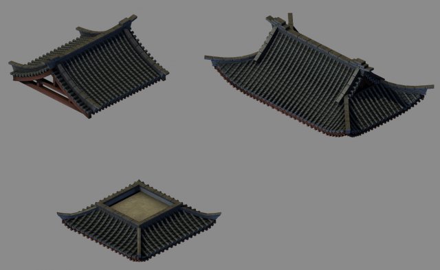 building - decoration - roof 05 3D Model .c4d .max .obj .3ds .fbx .stl .blend