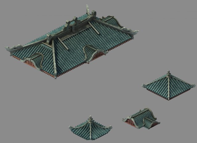 building - decoration - roof 13 3D Model .c4d .max .obj .3ds .fbx .stl .blend 