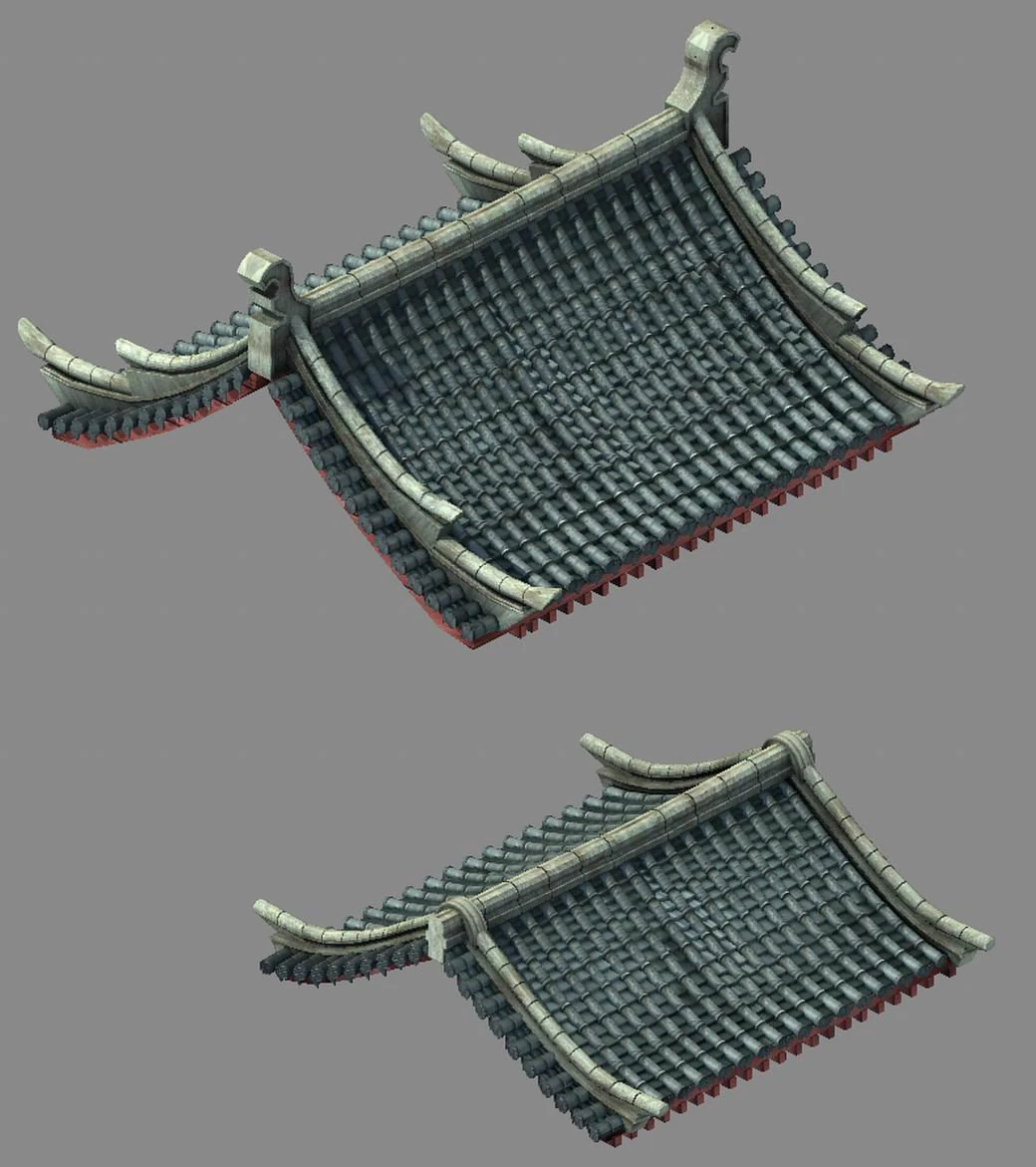 building - decoration - roof 14 3D Model .c4d .max .obj .3ds .fbx .stl .blend 