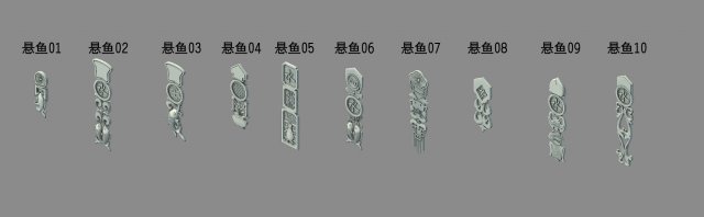 building decoration - hanging fish 01 Model 3D .c4d .max .obj .3ds .fbx .stl .blend 