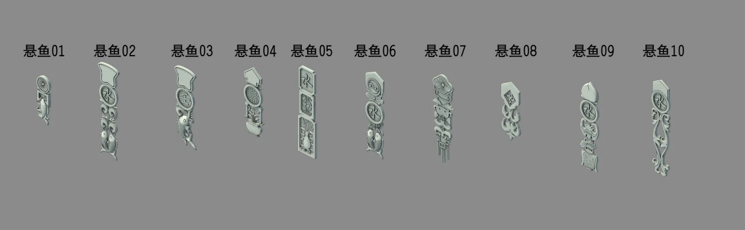 building decoration - hanging fish 01 3D Model .c4d .max .obj .3ds .fbx .stl .blend