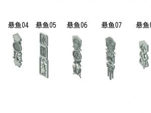 building decoration - hanging fish 01 3D Model