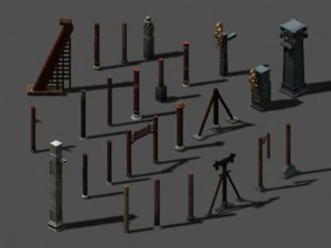 Geb&auml;udedekoration - S&auml;ule 02 3D Modell