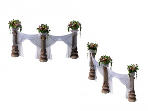 marriage - garden - pillar 01 Modèle 3D