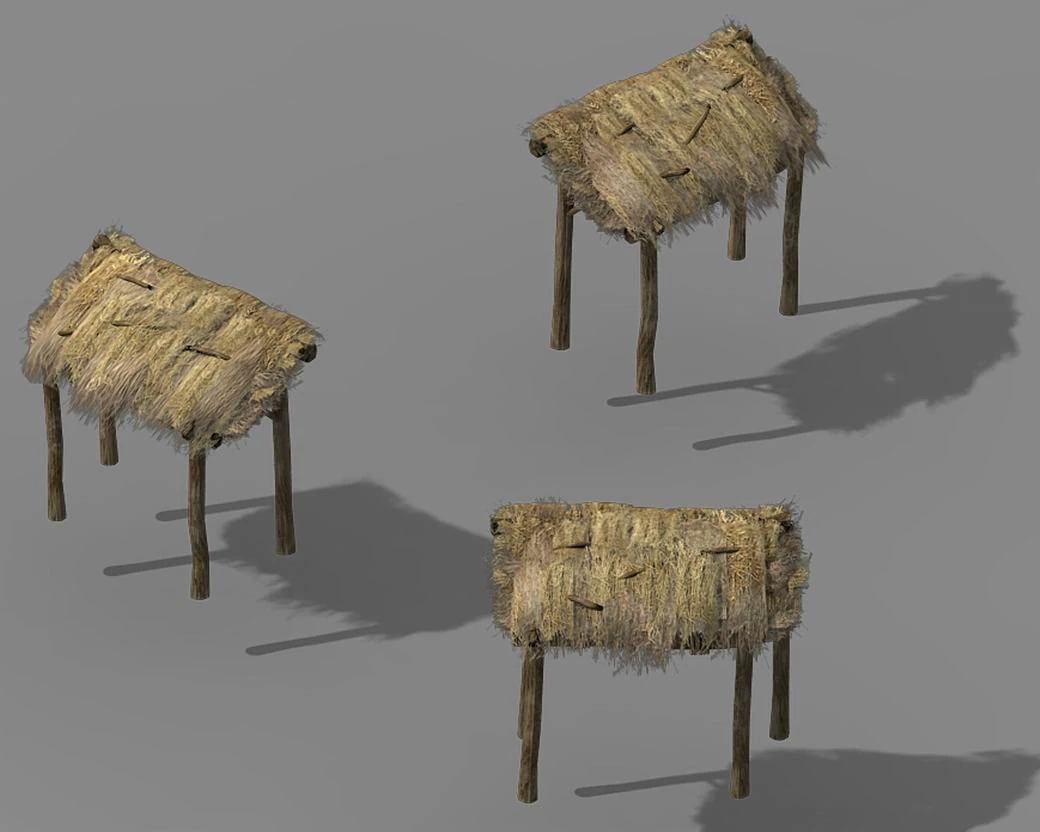 fairy mountains - straw bales 01 3D Model .c4d .max .obj .3ds .fbx .stl .blend
