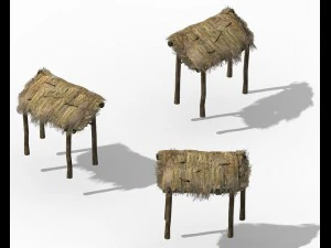fairy mountains - straw bales 01 3D Model