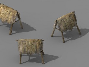 fairy mountains - straw door 02 Modèle 3D