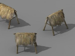 妖精の山 - わらの扉 02 3Dモデル