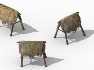 fairy mountains - straw door 02 Modèle 3D