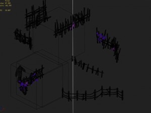 elven mountains - wooden bar - fence 3D Model