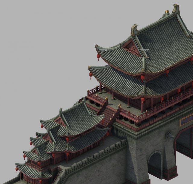 kaifeng city - city gate 01 3D मॉडल .c4d .max .obj .3ds .fbx .stl .blend 