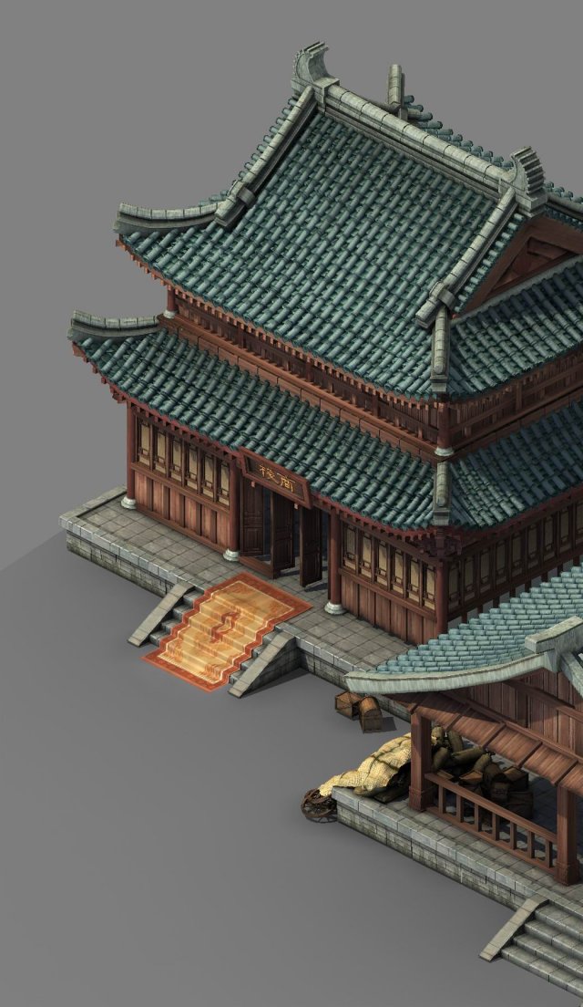 kaifeng city - inn 01 3D 模型 .c4d .max .obj .3ds .fbx .stl .blend 