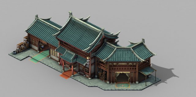 kaifeng city - market store 02 Modelo 3D .c4d .max .obj .3ds .fbx .stl .blend 