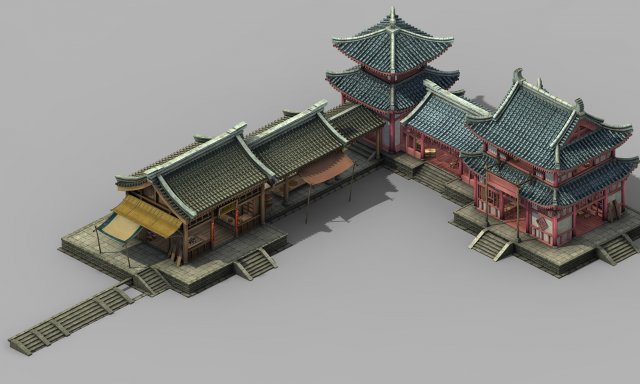 kaifeng city - medical museum 01 3D Model .c4d .max .obj .3ds .fbx .stl .blend 