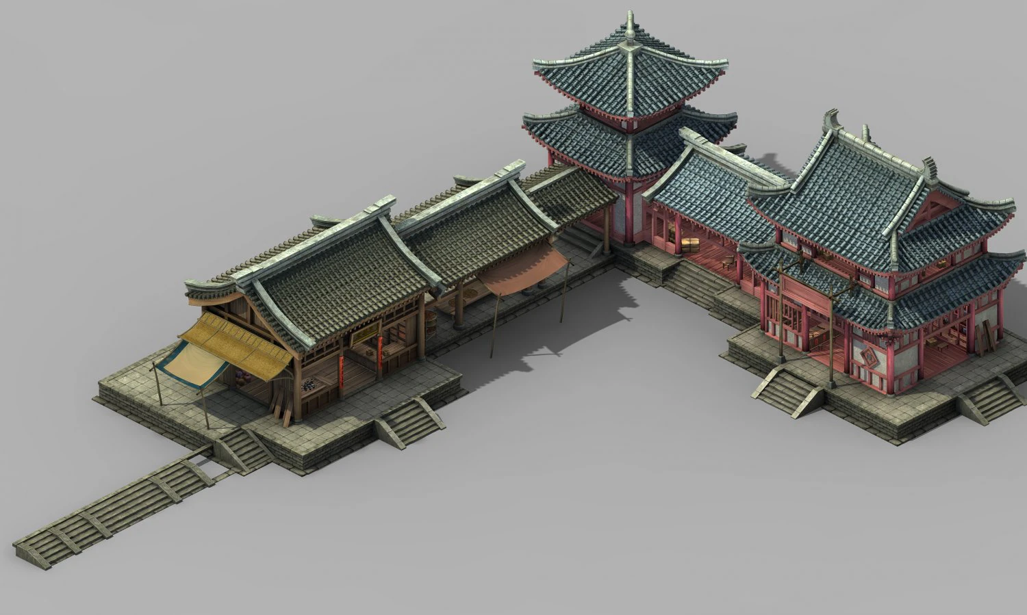 kaifeng city - medical museum 01 3D Model .c4d .max .obj .3ds .fbx .stl .blend 