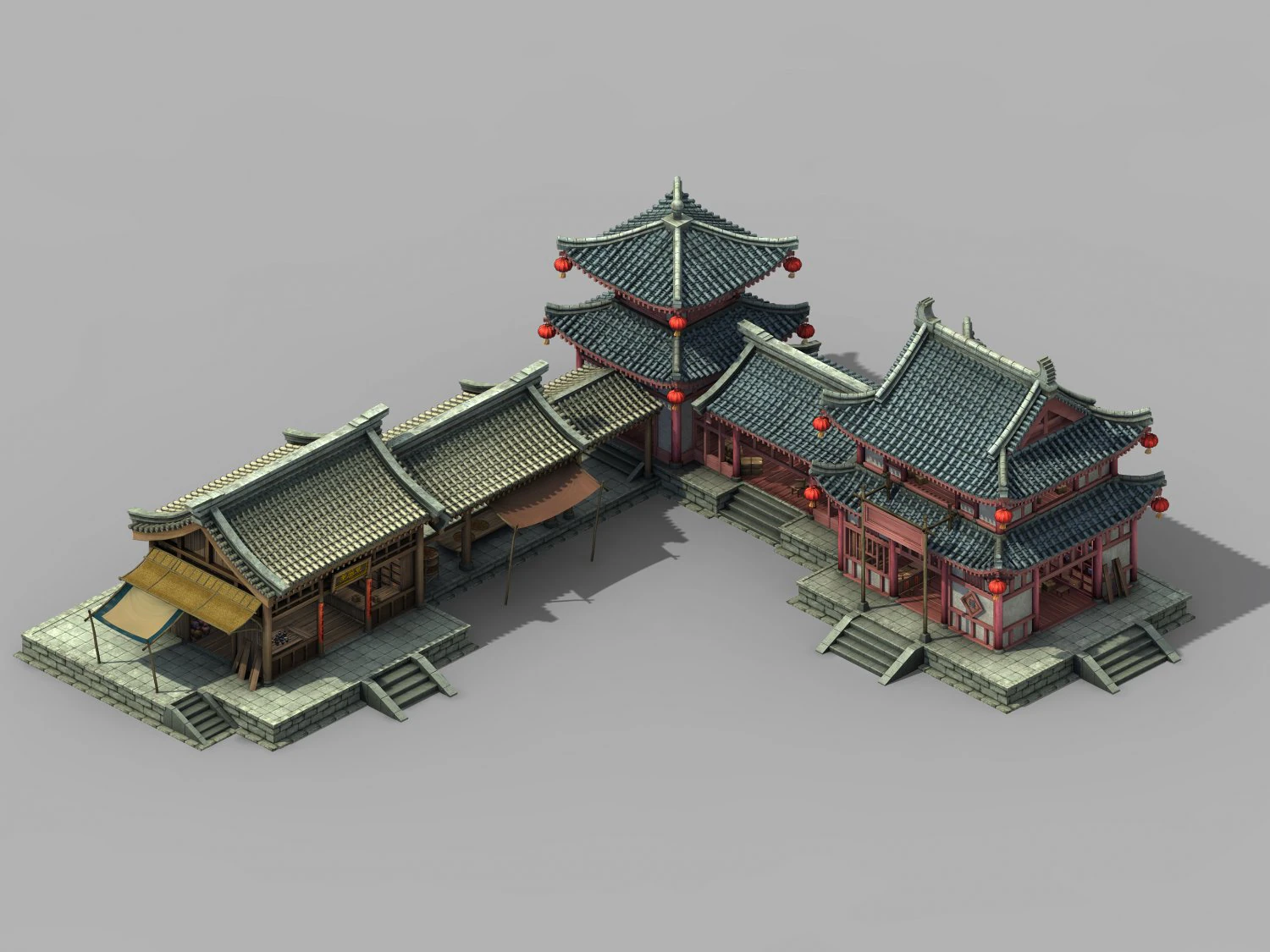 kaifeng city - medical hall 02 3D Model .c4d .max .obj .3ds .fbx .stl .blend