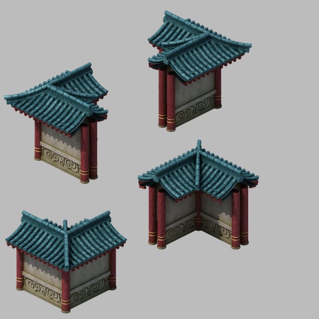 inn - fence - shing mun 2701 3D 模型 .c4d .max .obj .3ds .fbx .stl .blend 