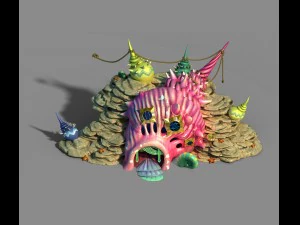 liuli adası - kabuklu ev 01 3D Model