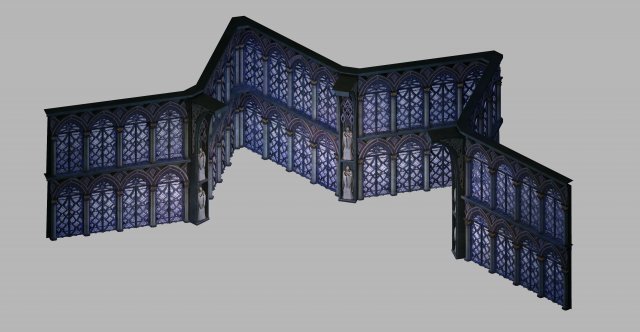 hexagram wall -01 3D-Modell .c4d .max .obj .3ds .fbx .stl .blend 