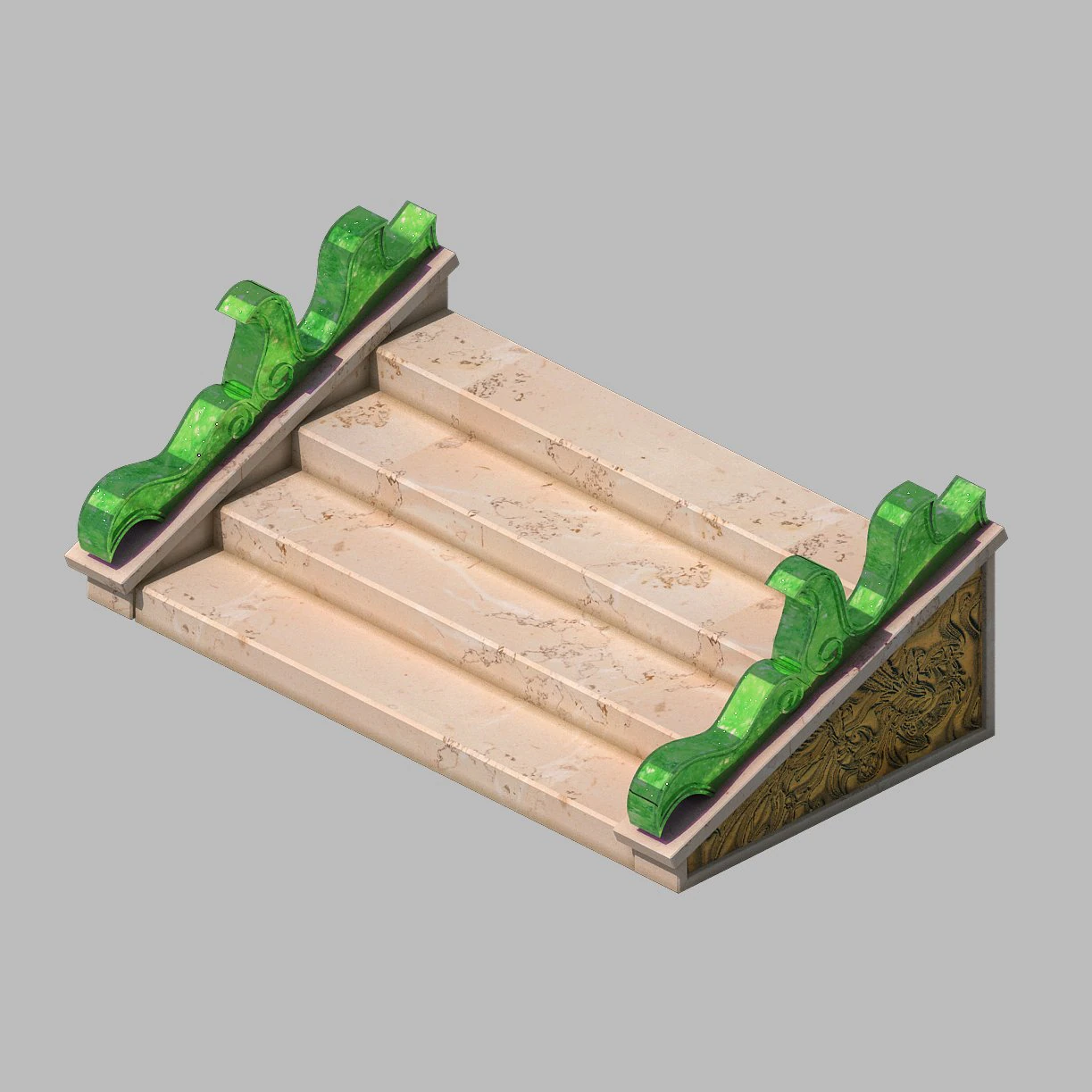 stairs 011 3D Model .c4d .max .obj .3ds .fbx .stl .blend