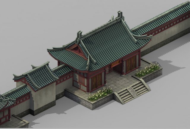 luoyang city - imperial college 3D 模型 .c4d .max .obj .3ds .fbx .stl .blend 