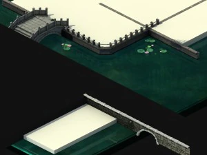 luoyang city - river bank 01 3D Model