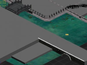 luoyang city - river bank 01 3D Model