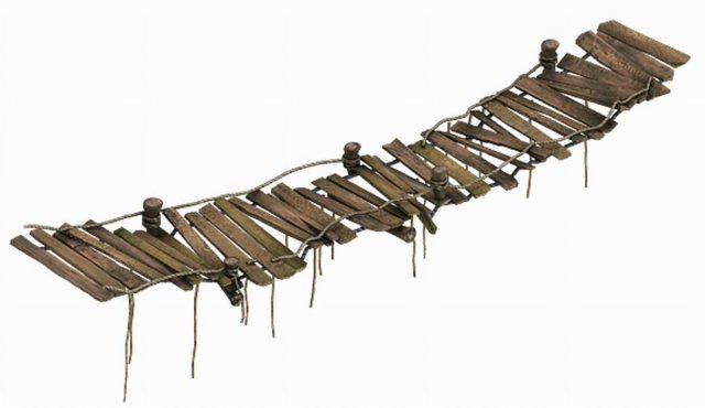 wood - sling bridge 01 Modèle 3D .c4d .max .obj .3ds .fbx .stl .blend