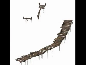wood - sling bridge 01 3D Model
