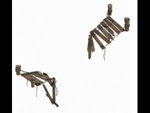 wood - sling bridge 01 Modèle 3D