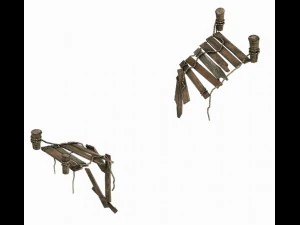 wood - sling bridge 01 3D Model
