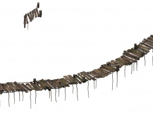 wood - sling bridge 01 Modèle 3D