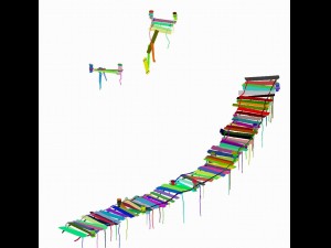 wood - sling bridge 01 Modèle 3D