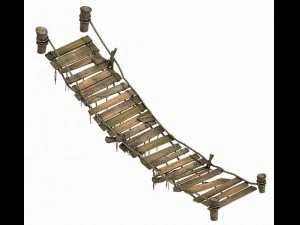 wood - sling bridge 01 3D Model