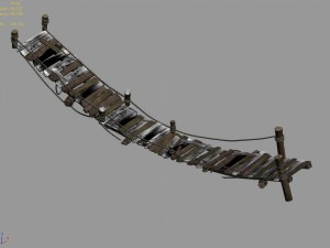 wooden bridge - the path 01 3D-Modell