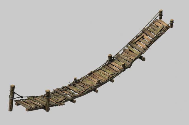 wooden bridge - 02 3D मॉडल .c4d .max .obj .3ds .fbx .stl .blend 