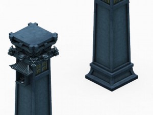 tomb building accessories - stone columns 01 Modelo 3D