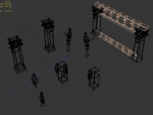 tomb building accessories - stone columns 01 Modelo 3D