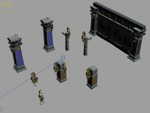 tomb building accessories - stone columns 01 Modelo 3D