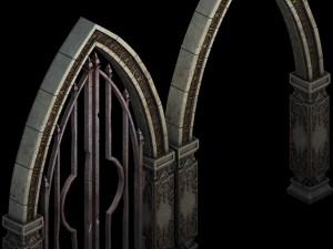 seven angels altar - wall - doorway 3Dモデル