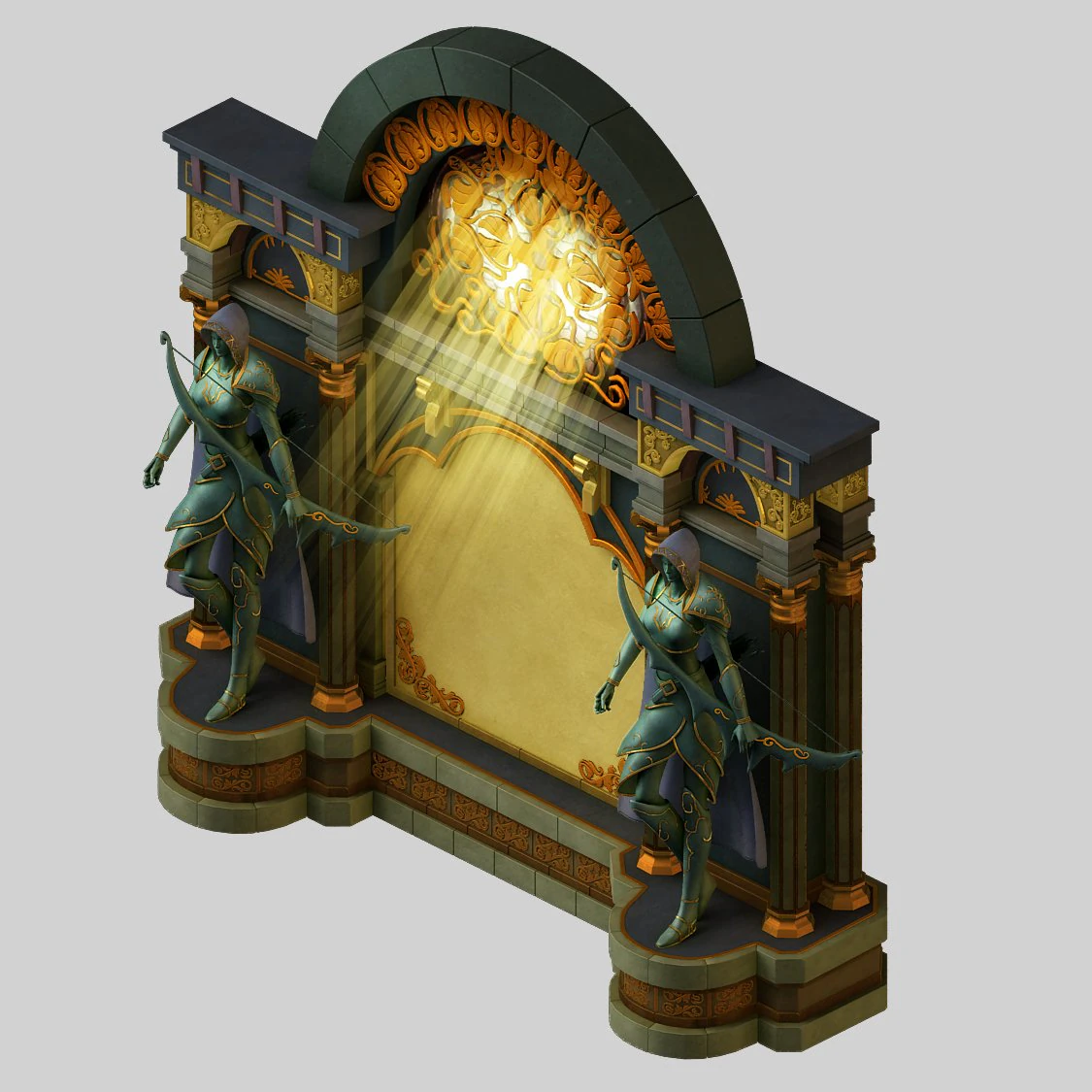 human ranger area - wall 02 3D Model .c4d .max .obj .3ds .fbx .stl .blend 