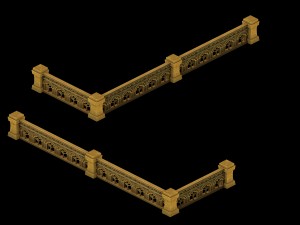 human ranger area - fence 01 3D Модель