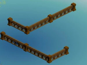 human ranger area - fence 01 3D Model